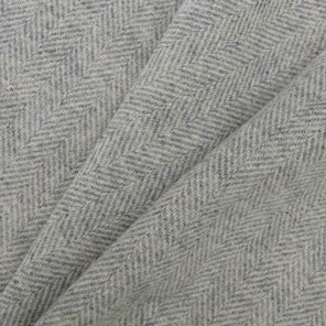 Gray Herringbone Mill-dyed Wool Fabric