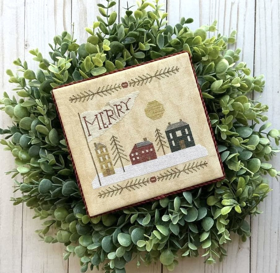 Merry Village Cross Stitch Pattern by Robin Leuschen