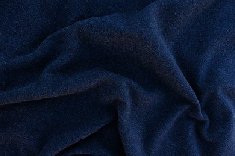 Navy Blue Heathered Mill-dyed Wool Fabric
