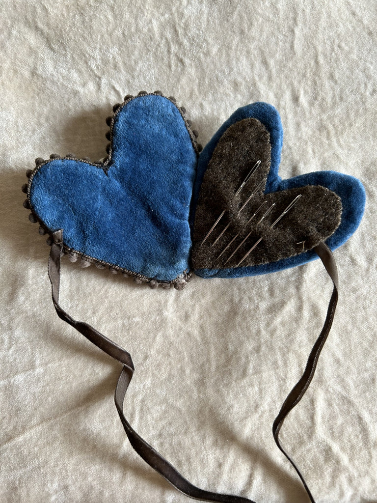 "Antique Indigo Heart Needle Keep" Handmade for You, by Laura Hakes