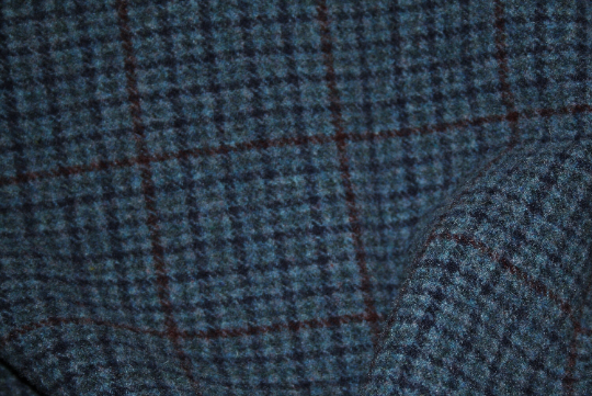 Patriot Blue Half-inch Check Mill-dyed Wool Fabric