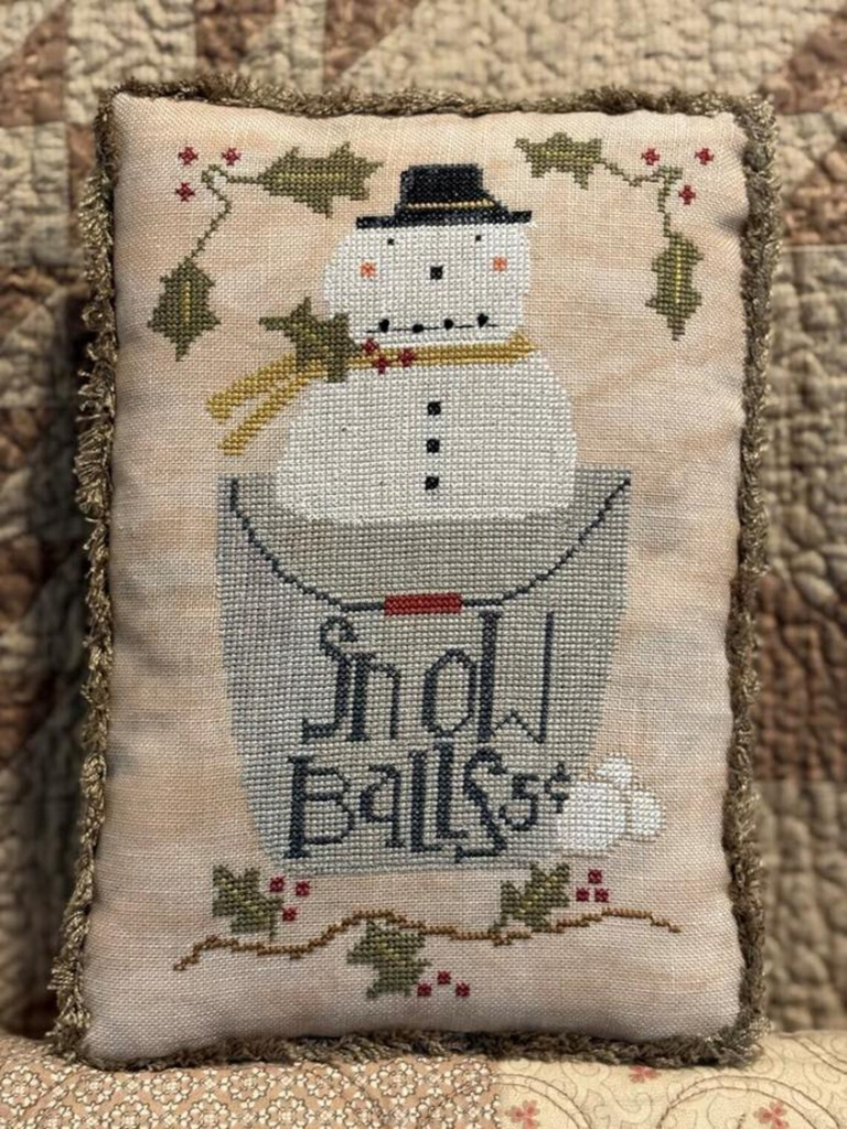 Snowballs Snowman Cross Stitch Pattern by Robin Leuschen