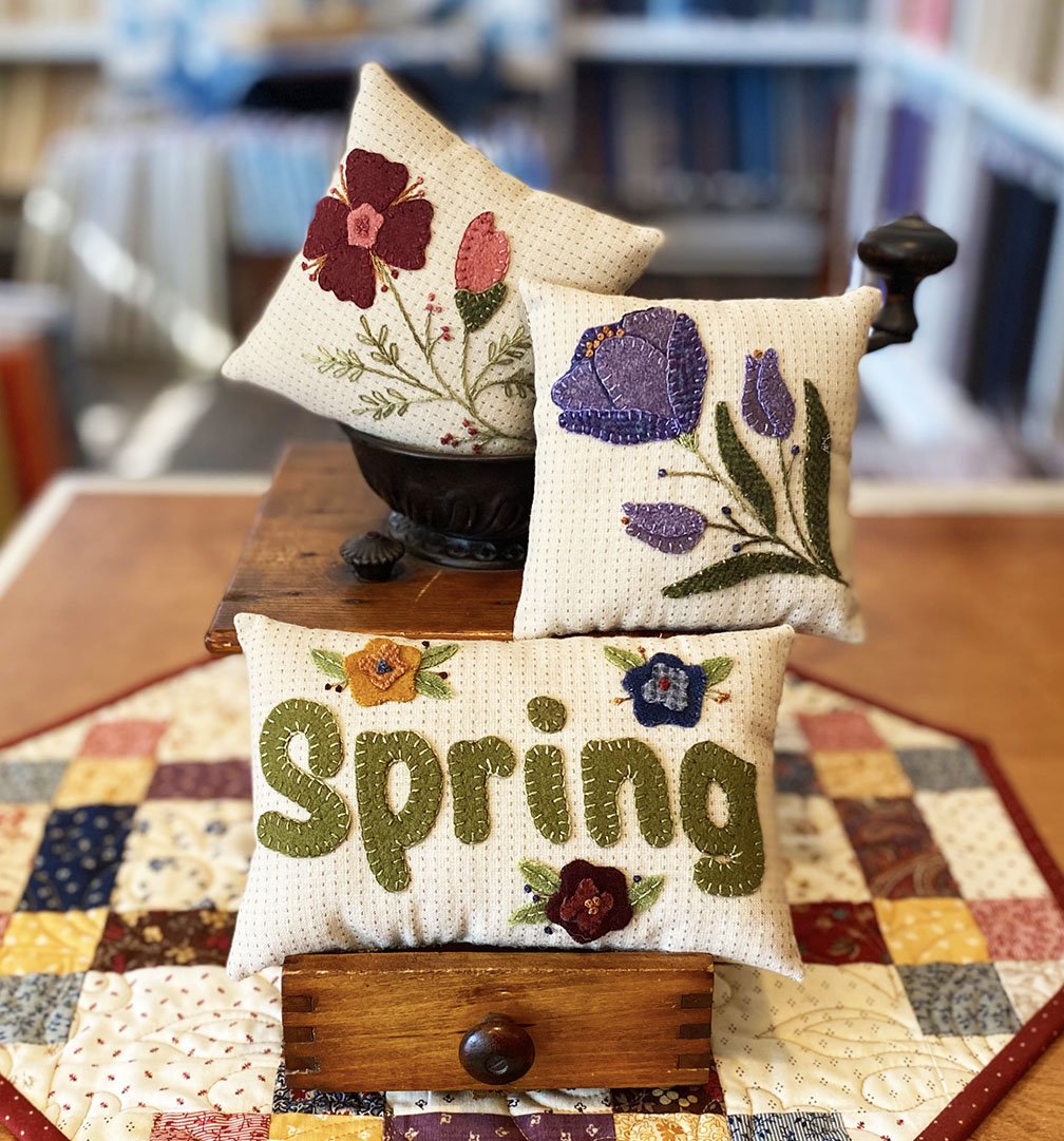 Spring Has Sprung Wool Applique Pattern by Karen Yaffe – fiddlestix designs