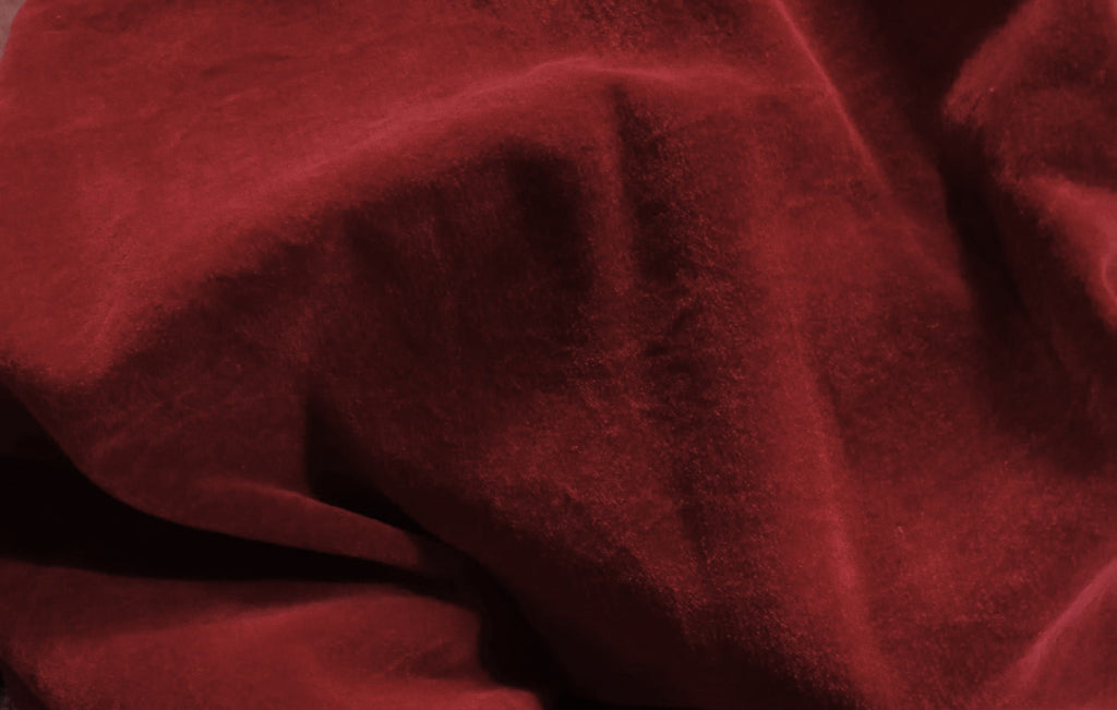 Strawberry Red Hand-dyed 100% Organic Cotton Velvet Fabric