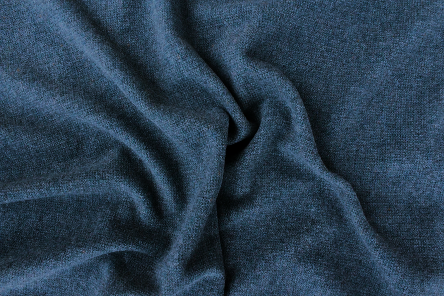 Teal Blue Micro Check Mill-dyed Wool Fabric