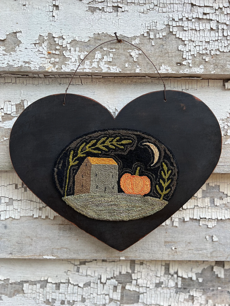 The First Pumpkin  Punch Needle Pattern designed by Lori Brechlin of Notforgotten Farm