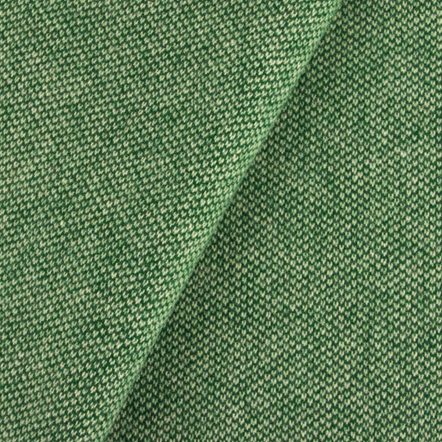 True Green and Natural Skip Mill-dyed Wool Fabric