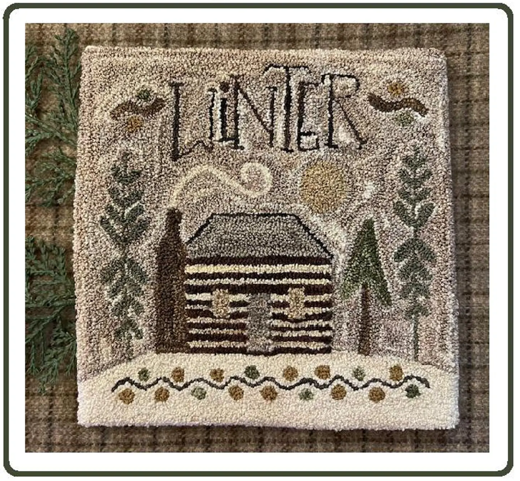 Winter Cabin Punch Needle Pattern designed by Robin Leuschen