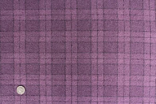 Purple Plaid Mill-dyed Wool Fabric