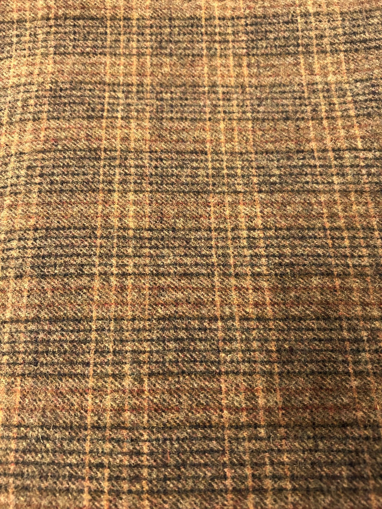 Warm Brown Plaid Mill-dyed Wool Fabric