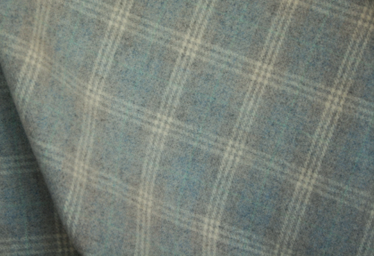 Skies of Blue Plaid Mill-dyed Wool Fabric