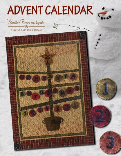 Advent Calendar Wall Hanging Pattern by Primitive Pieces by Lynda