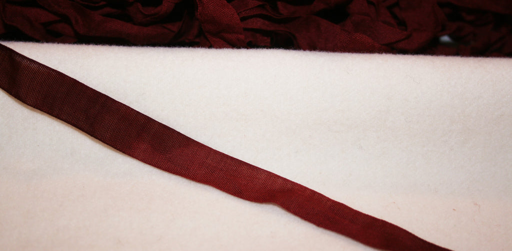 Hand-dyed 100% Cotton 1/2" Ribbon Trim - Color Pomegranate Red