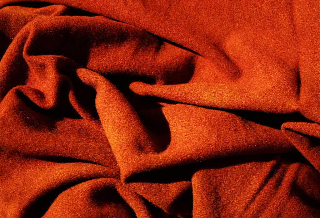 Pumpkin Orange Solid Hand-Dyed 100 % Wool Fabric by Fiddlestix Designs