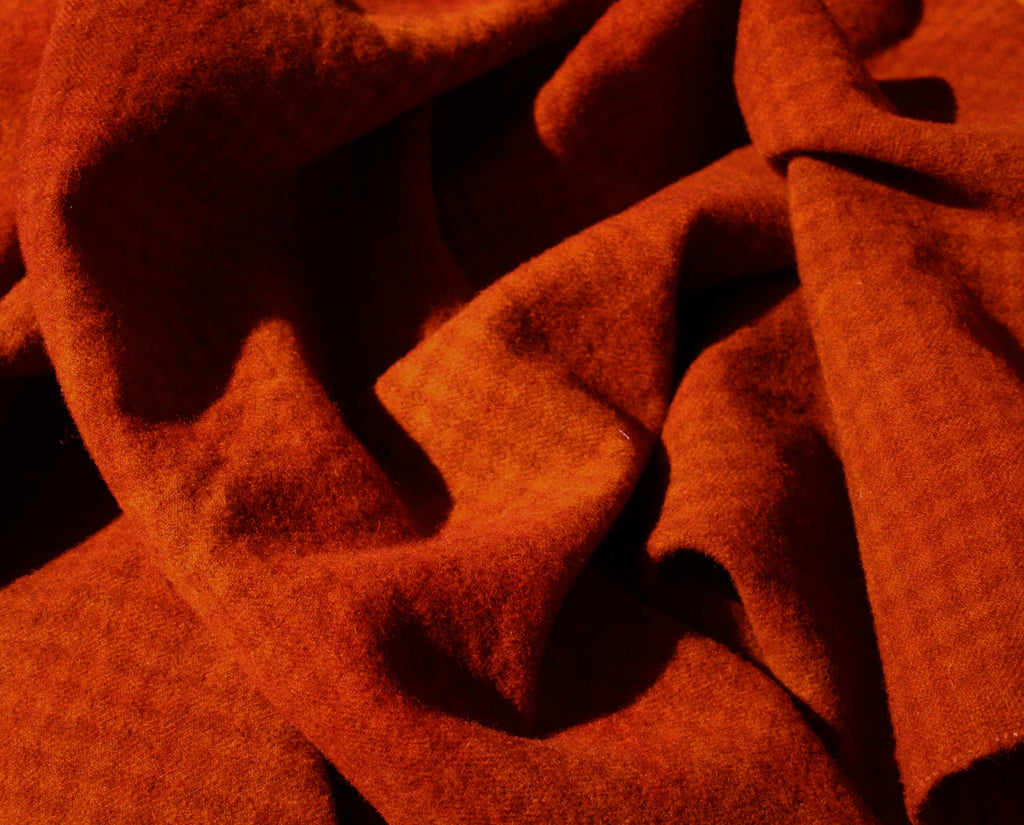 Pumpkin Orange 1/4" Check Hand-Dyed 100 % Wool Fabric by Fiddlestix Designs