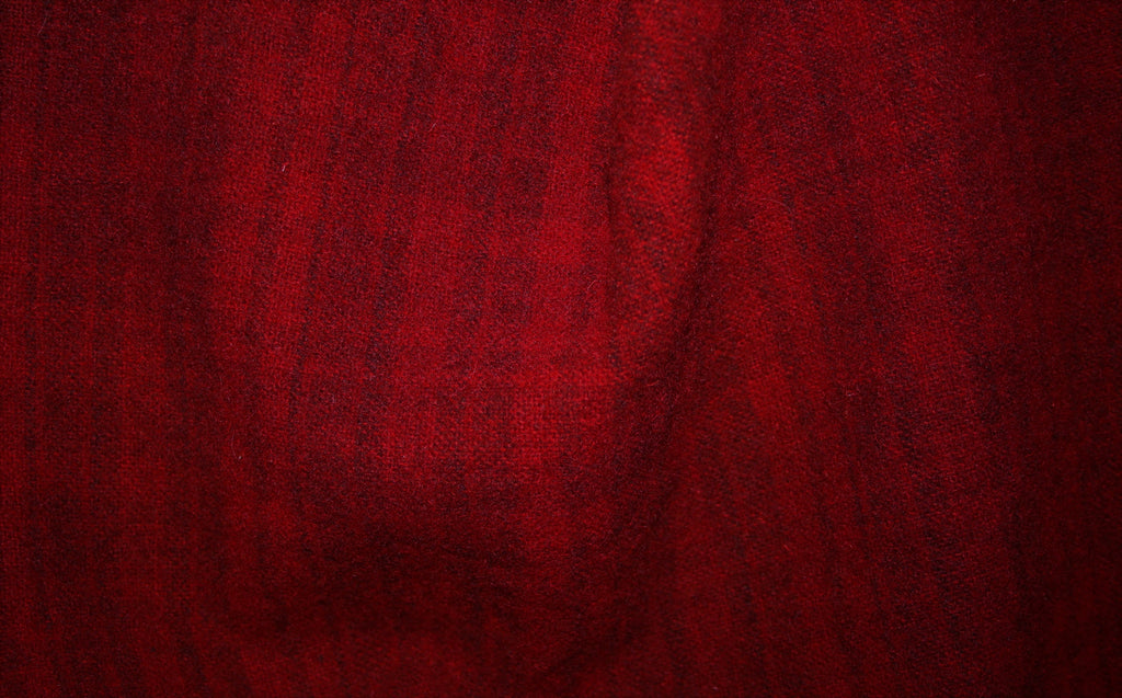 Tomato Red Plaid Hand-Dyed 100 % Wool Fabric by Fiddlestix Designs