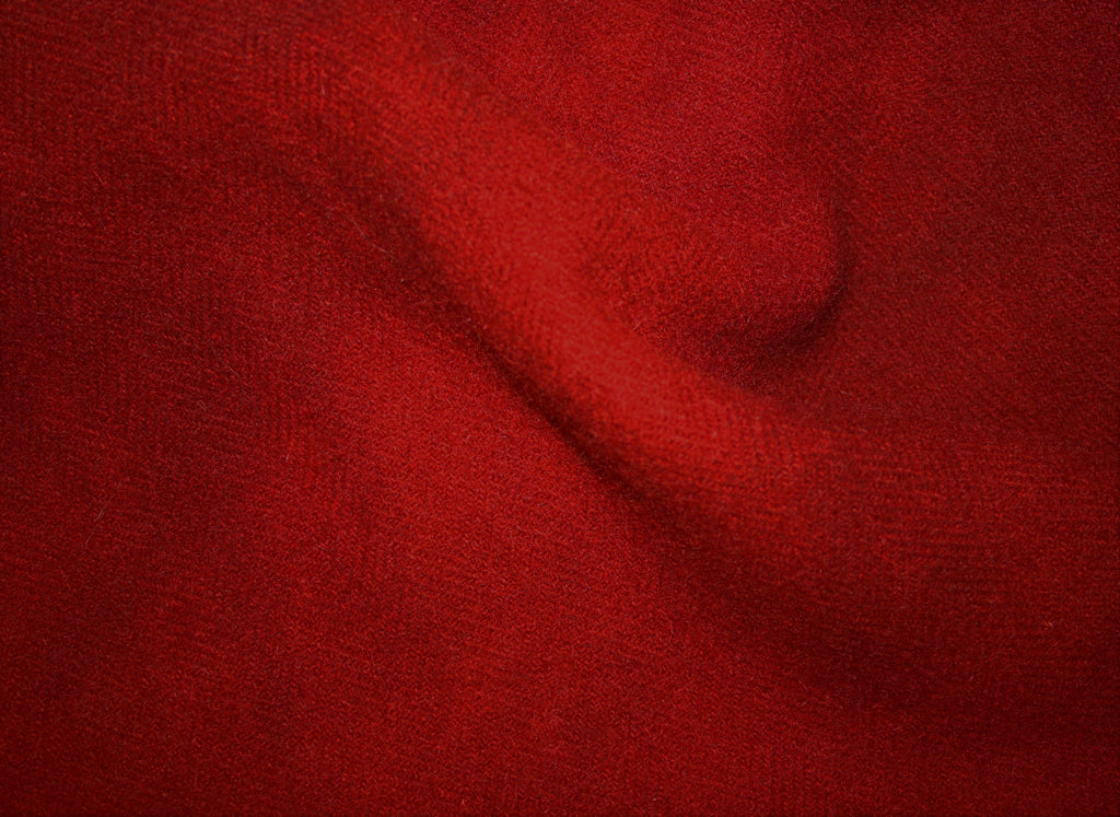 Tomato Red Solid Hand-Dyed 100 % Wool Fabric by Fiddlestix Designs
