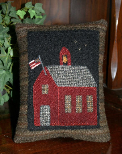 Little School House Pillow Pattern by Cricket Street - Kit Option Available