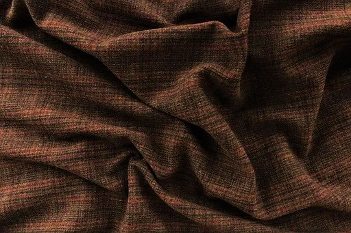 Moose Brown Plaid Mill-dyed Wool Fabric