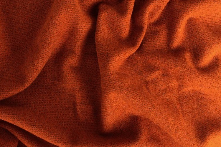 Orange Tick Mill-dyed Wool Fabric