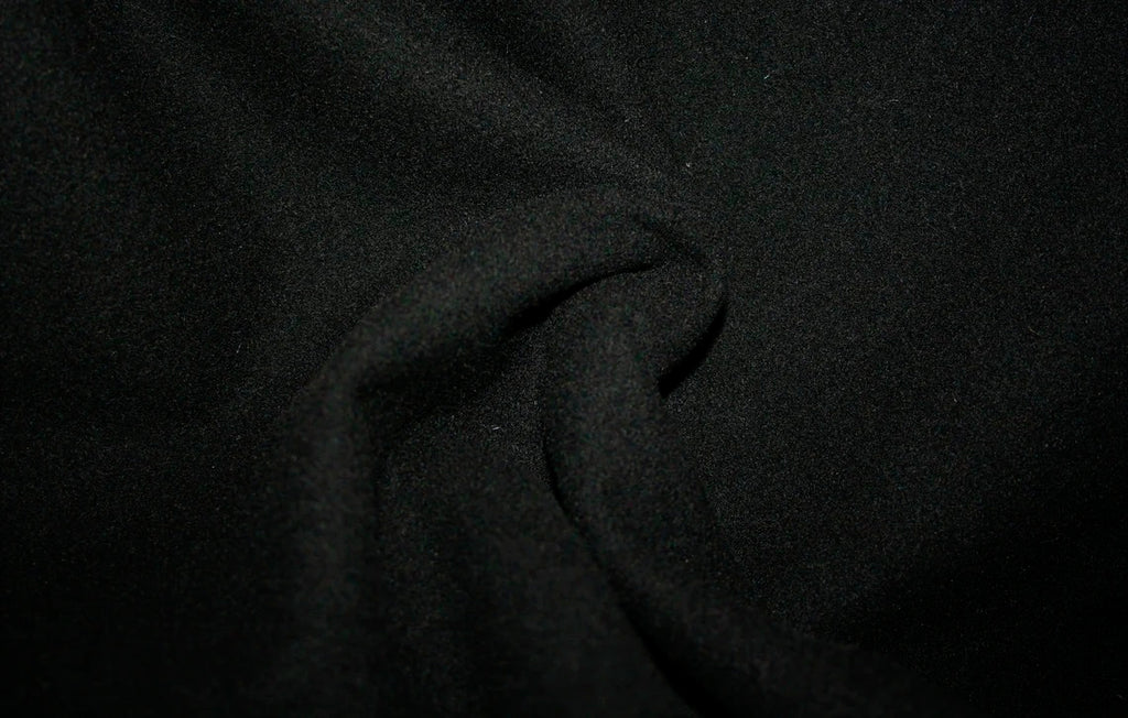 Black Solid Mill-dyed Wool Fabric