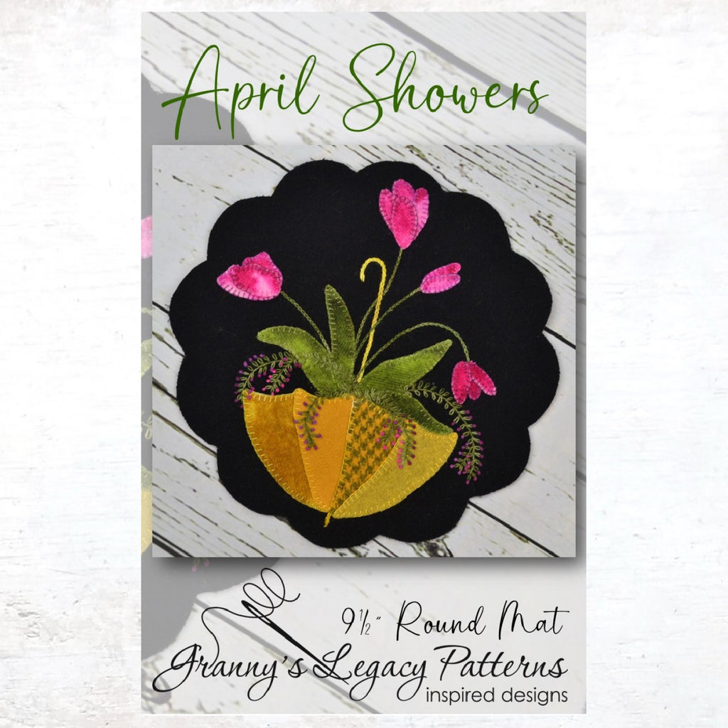 April Showers Wool Applique Pattern by Granny's Legacy Patterns