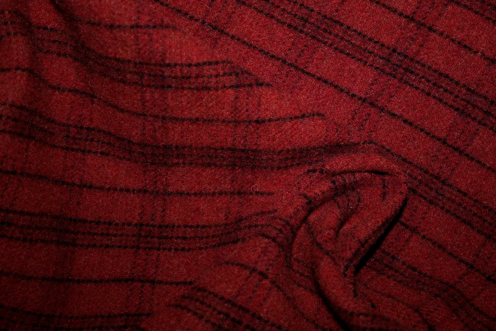 Bing Cherry Plaid Mill-dyed Wool Fabric