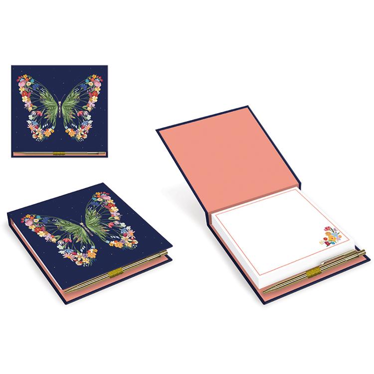 Butterfly Covered Memo Pad with Pen