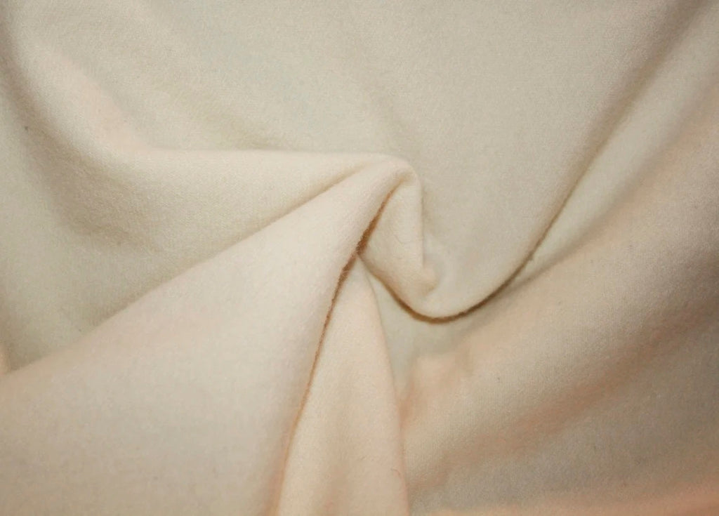 Cream Solid Mill-dyed Wool Fabric