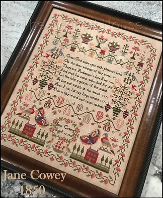 Jane Cowey 1850 Sampler Pattern designed by The Scarlett House