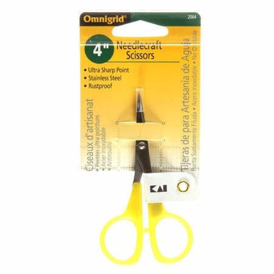 4" Omnigrid Needle Craft Scissors - Yellow