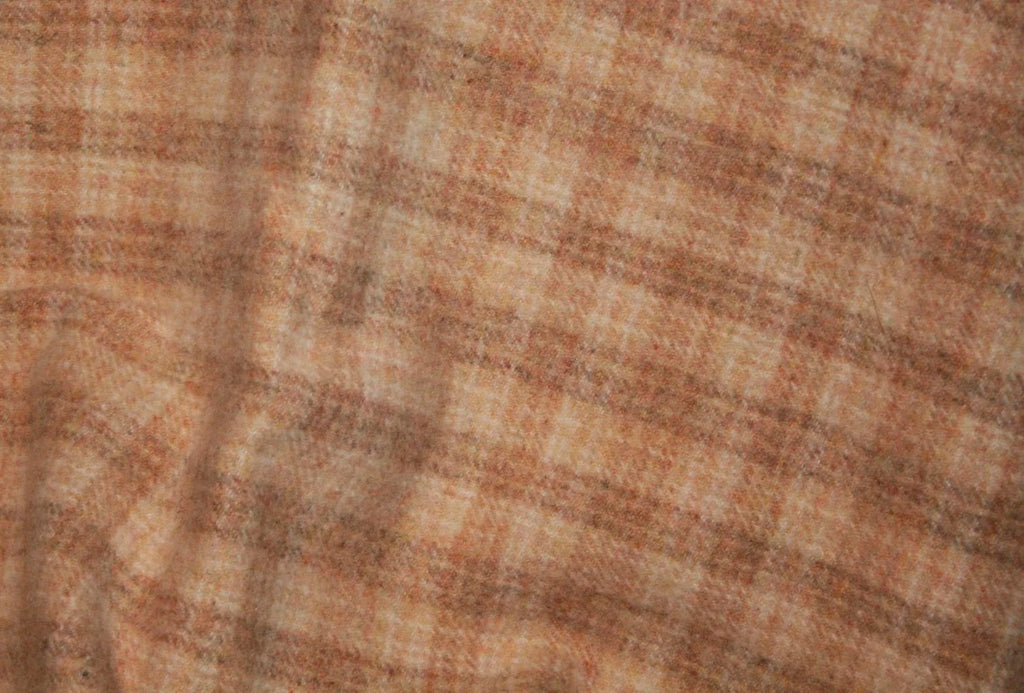 Rosie Cheeks Small Pinkish Tan Plaid Mill-dyed Wool Fabric