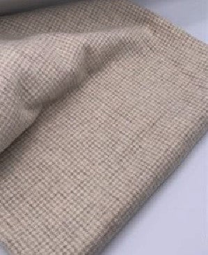 Snowball Gray and Cream Mini Check Mill-dyed Wool Fabric