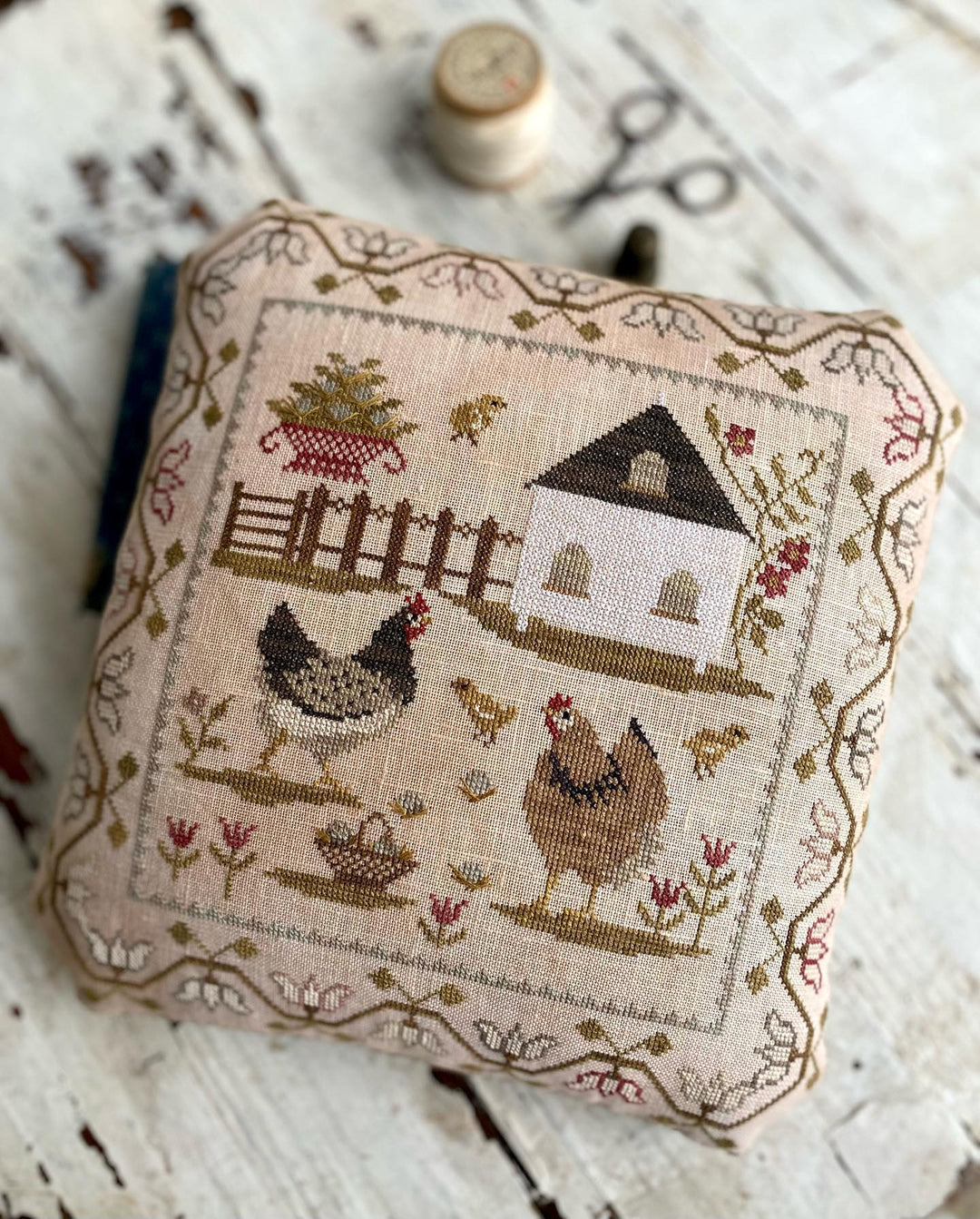 Spring Chickens Pinkeep by Stacy Nash - Pattern and Floss Kit Options ...