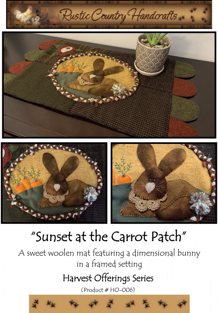 Sunset at the Carrot Patch Wool Applique Pattern by Rustic Country Patterns