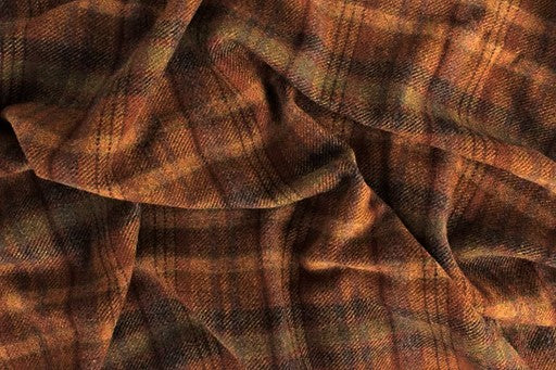 Wood Chuck Brown Multi Plaid Mill-dyed Wool Fabric